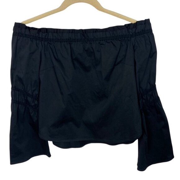 Zac Posen Dakota Blouse Black Off The Shoulder Size 4 Shopbop Bell Sleeve Top - Picture 9 of 13